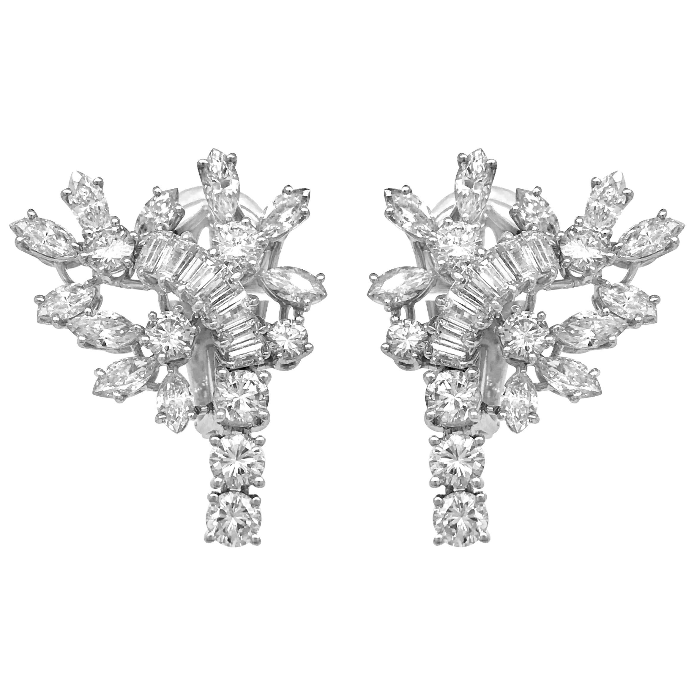 18 Karat Cluster Diamond Earrings