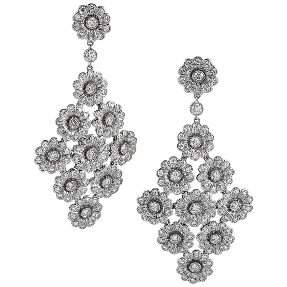 Tiffany & Co. Diamond Floral Chandelier Earrings