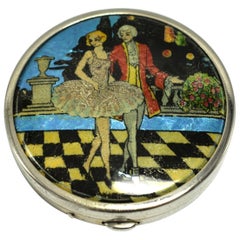 Art Deco Foil Ladies Powder Compact, 1930s