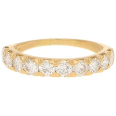 Vintage Oscar Heyman Diamond Half-Eternity Ring in Yellow Gold 1.30 Carat