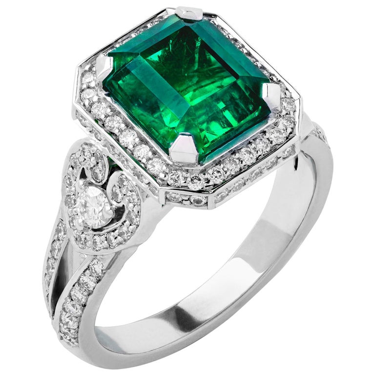 Garrard 18 Karat White Gold Gubelin Certified 3.03ct ...