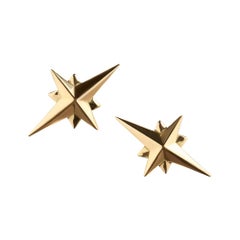 18 Carat Yellow Gold Vermeil Star Earrings