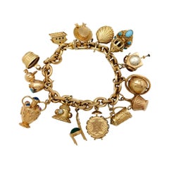 Retro Yellow Gold Charm Bracelet