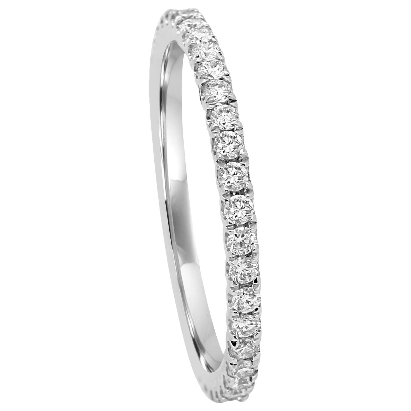 Round White Diamond Gold Bridal Eternity Band Ring
