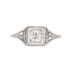 Antique .44 Carat Diamond Platinum Engagement Ring