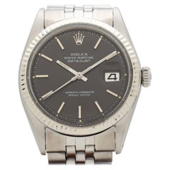 Retro Rolex Datejust Reference 1601 Watch with a Grey Dial, 1970