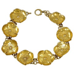 Victorian 9 Karat Gold Buttercup Bracelet