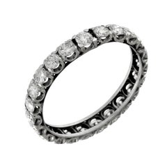 Retro 18 Karat White Gold Diamonds Ring