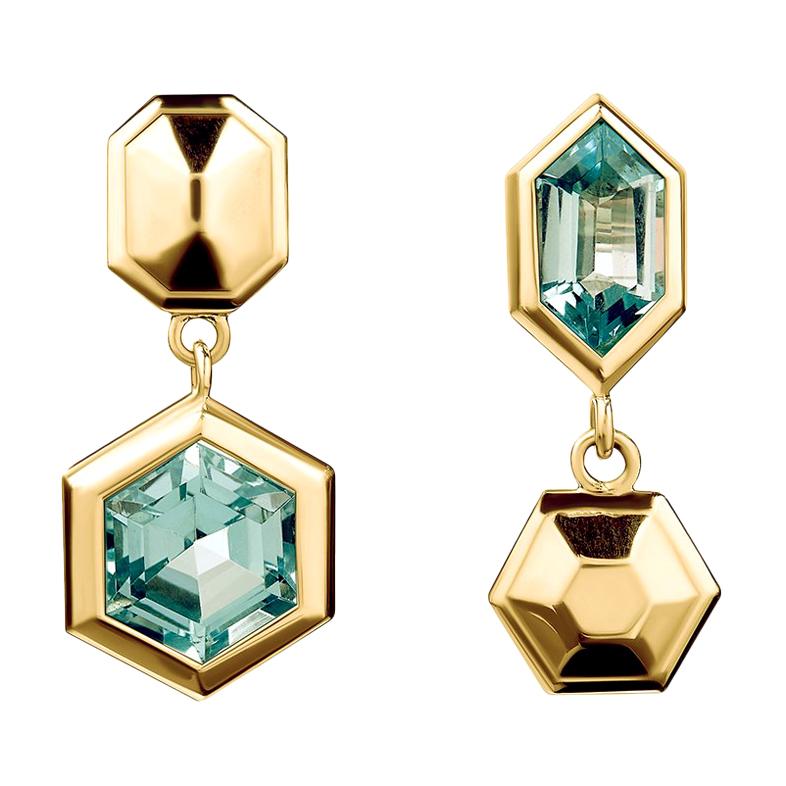 18ct Yellow Gold Vermeil and Topaz Earrings For Sale