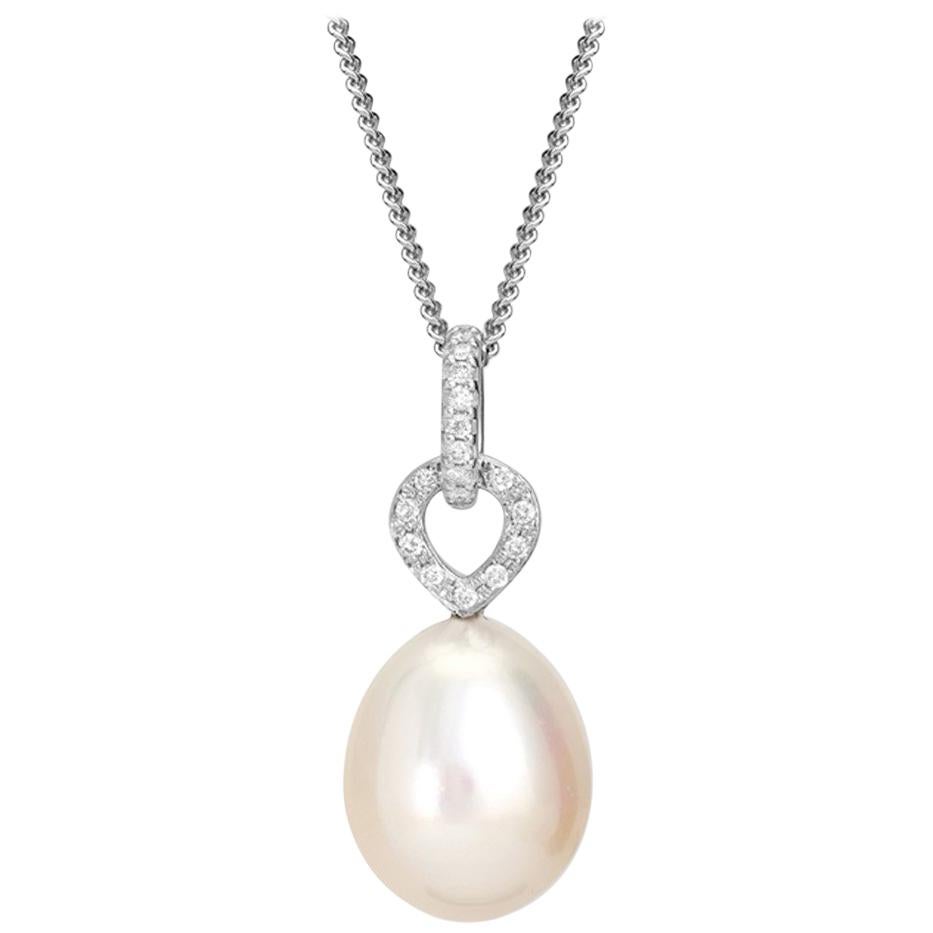 Cassandra Goad Octavia Pearl and Diamond Necklace Pendant For Sale