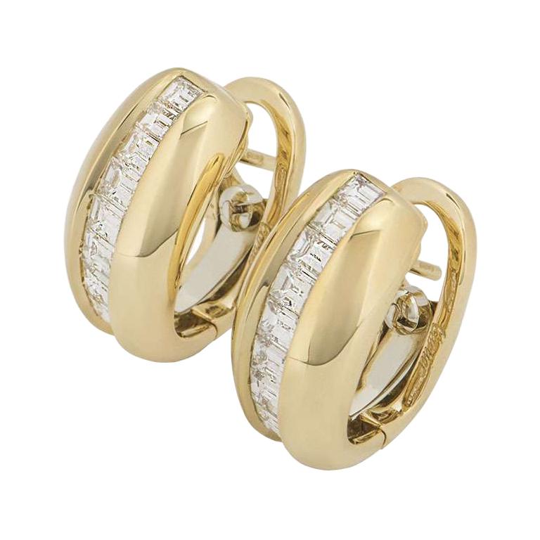 Cartier Yellow Gold Bombe Diamond Earrings 1.44 Carat