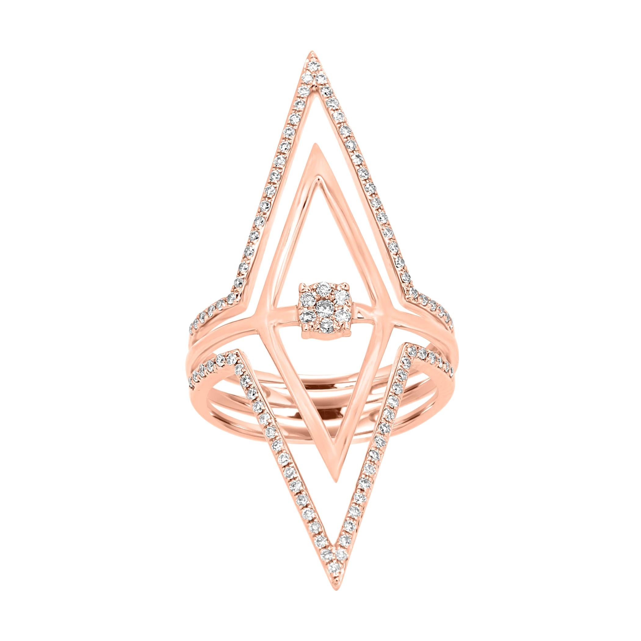 Natural Fancy Pink Diamond Gold Fashion Cocktail Ring