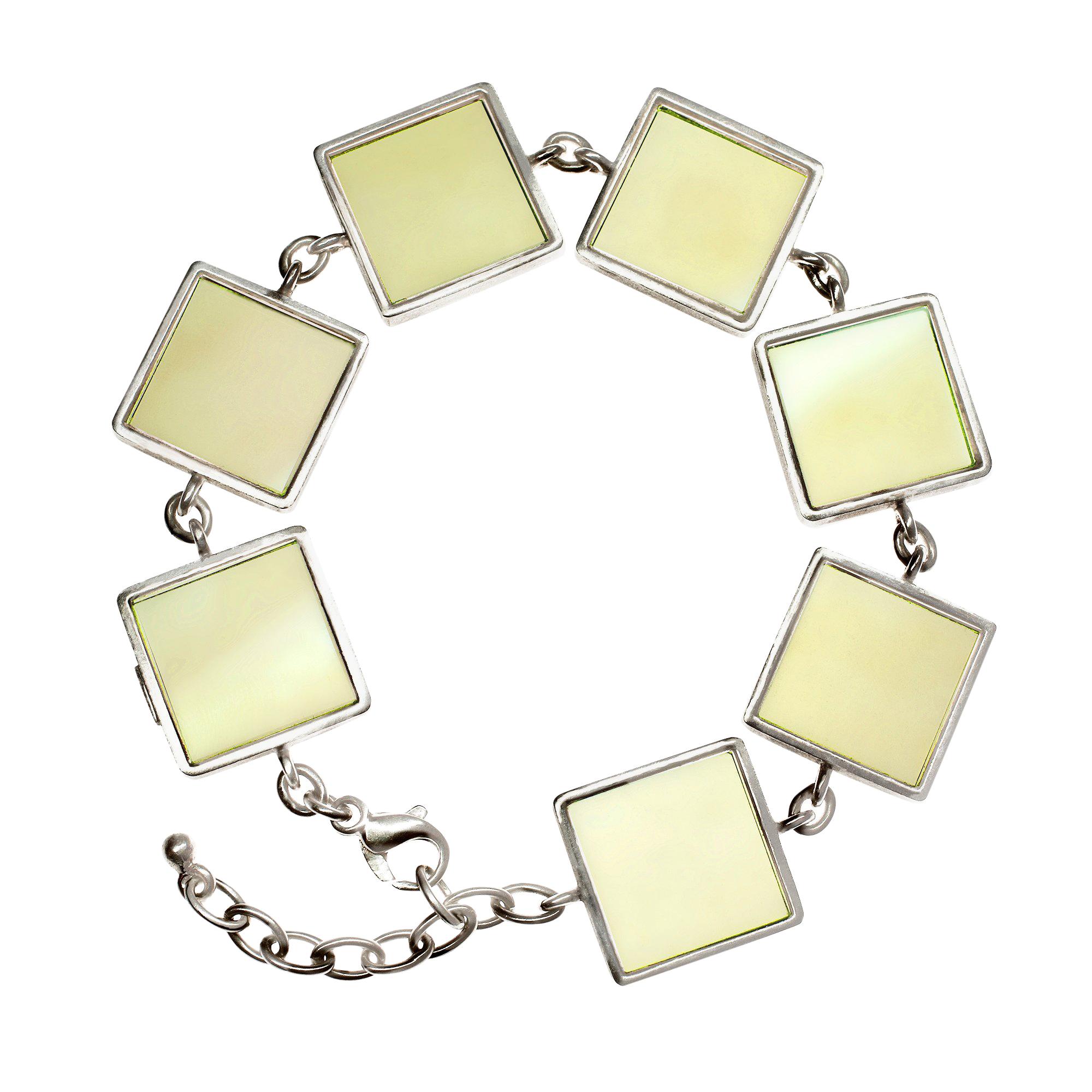 Featured in Vogue Sterling Silver Art Deco Style Bracelet with Lemon Quartzes For Sale
