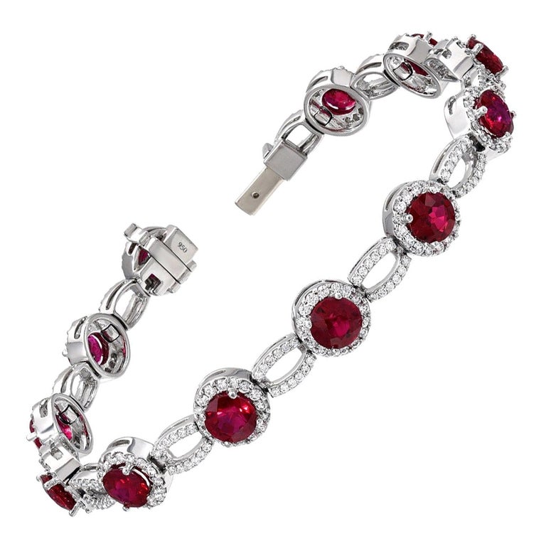 Burma Ruby Bracelet 9.18 Carats For Sale at 1stDibs