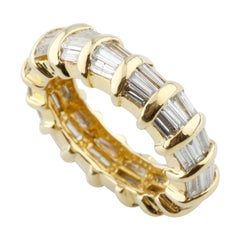 2.63 Carat Channel Set Baguette Cut Yellow Gold Diamond Ring