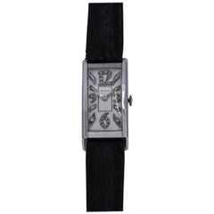 Vintage Platinum Bulova Wristwatch with Diamond Dial
