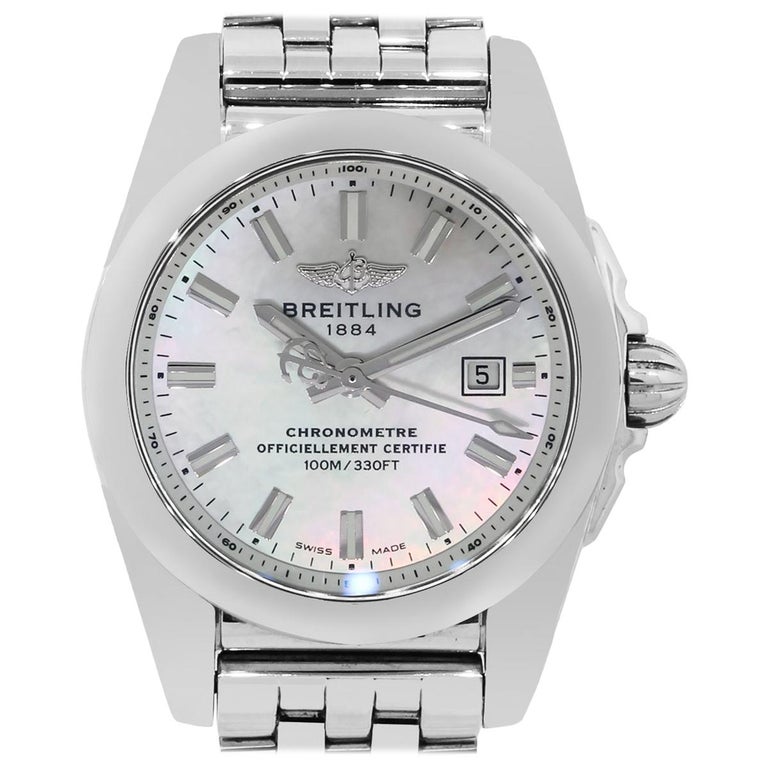 Breitling Galactic W72348 Mother of Pearl Dial Ladies Watch For Sale at  1stDibs