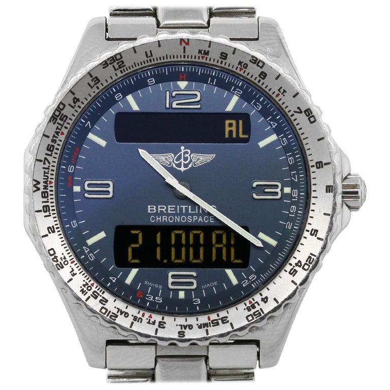 Breitling Chronospace A56012.1 Digital Display Men's Watch For Sale at  1stDibs