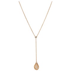 Yemyungji Diamond 18 Karat Yellow Gold Drop Pendant Chain Necklace