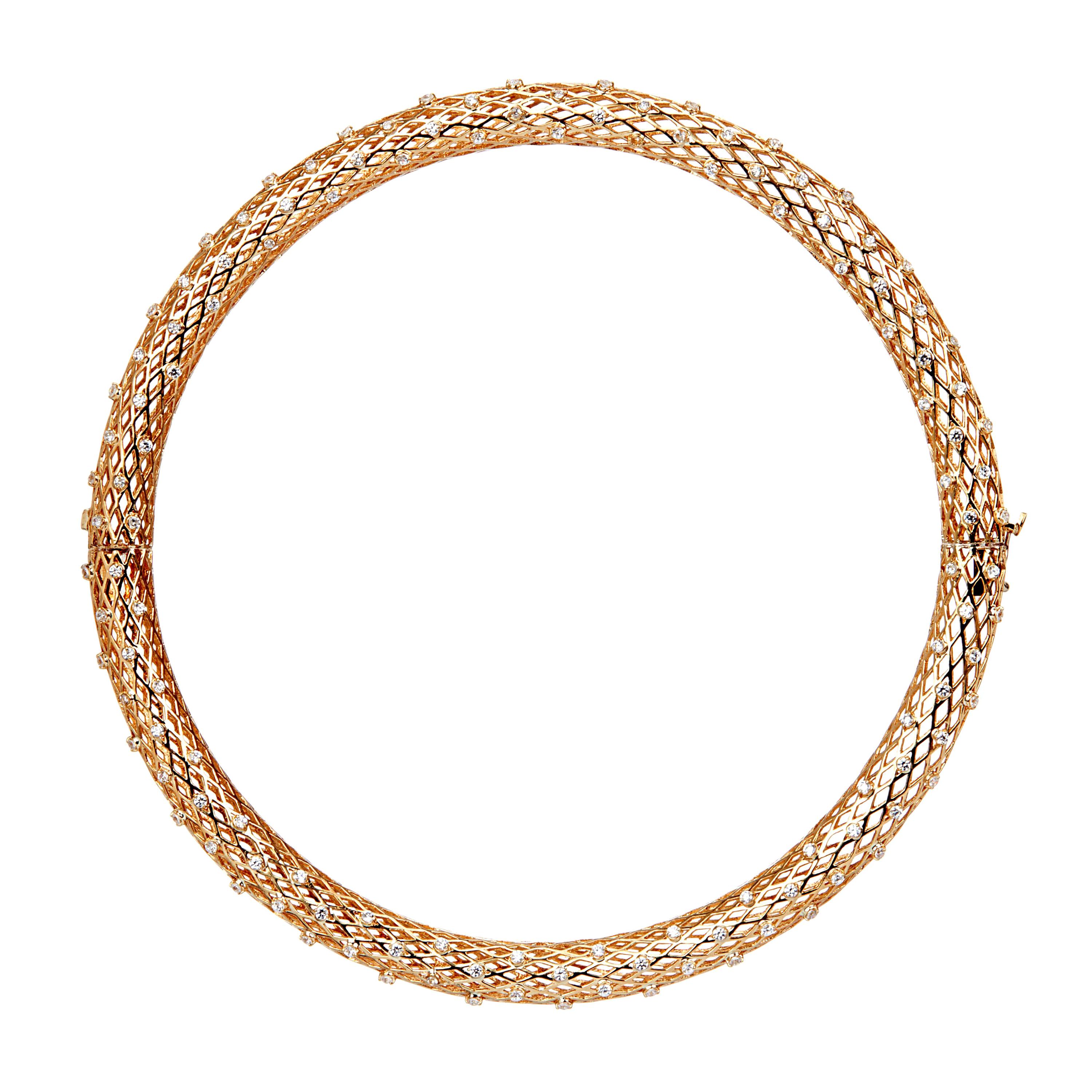 Yemyungji Diamond 5.12ct 18 Karat Yellow Gold Fantasia Choker Necklace For Sale