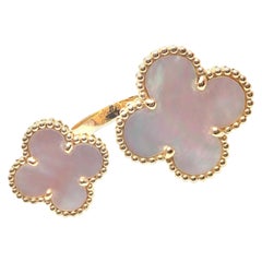 Van Cleef & Arpels Magic Alhambra Mother of Pearl Between Finger Gold Ring