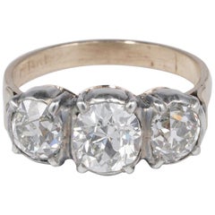Magnificent Rare Victorian 4.0 Carat Diamond Trilogy Ring