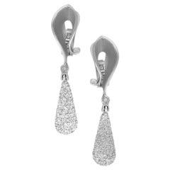 Alex Soldier Diamond White Gold Calla Drop Dangle Earrings