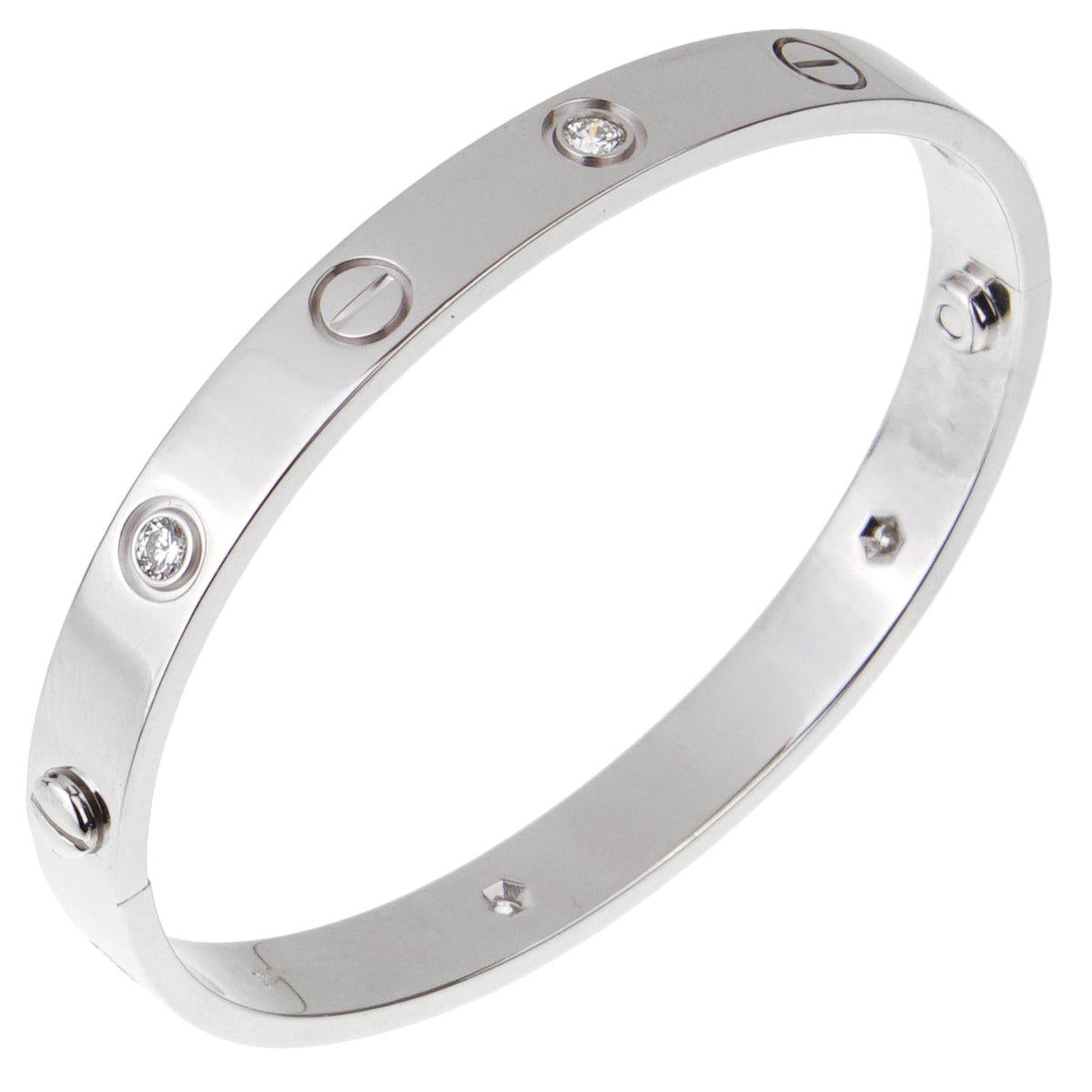 Cartier Love 6 Diamond White Gold Bangle Bracelet