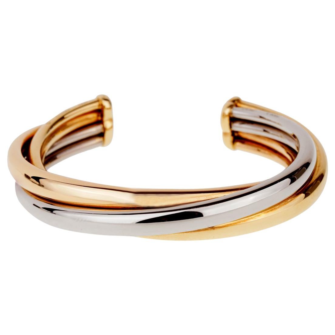 Cartier Trinity Gold Cuff Bangle Bracelet