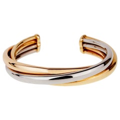 Retro Cartier Trinity Gold Cuff Bangle Bracelet