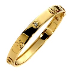 Chanel Camellia Gold Diamond Bangle Bracelet