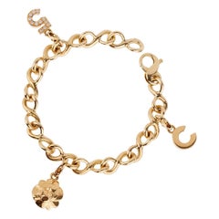 Chanel Diamond Gold Charm Bracelet