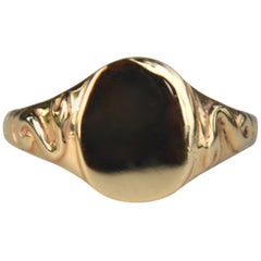 Ingram Cecil Snake Signet 14 Karat Gold Ring
