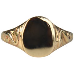 Ingram Cecil Snake Signet 14 Karat Gold Ring