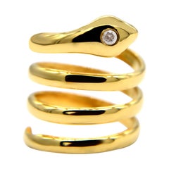 Ingram Cecil Snake Wrap Diamond 14 Karat Gold Statement Ring