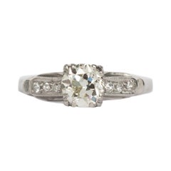 Antique .75 Carat Diamond Platinum Engagement Ring