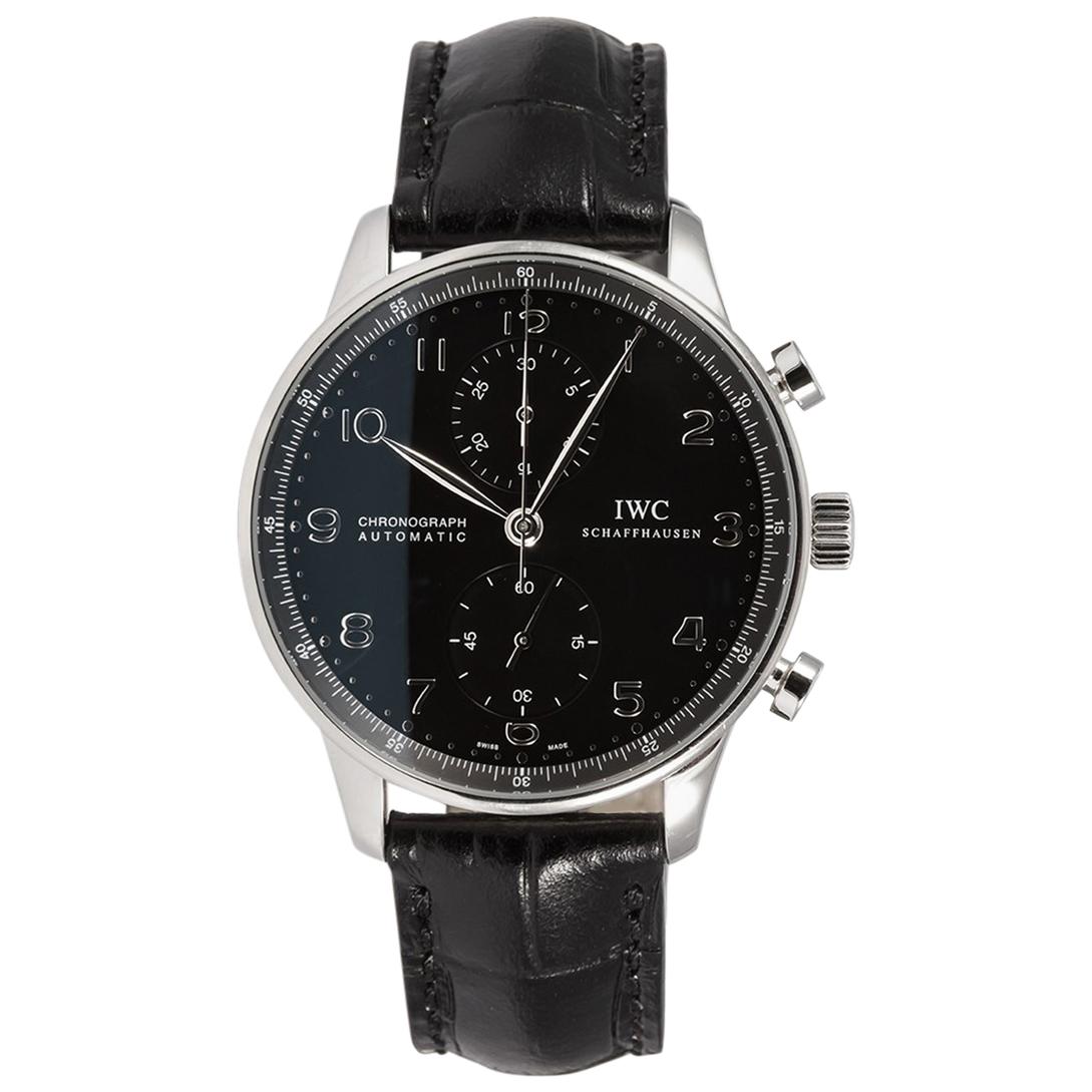 IWC Portuguese Chronograph Automatic Stainless Steel Watch IW371418 Black