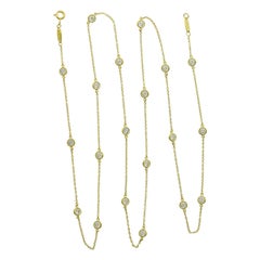 Tiffany & Co. 18 Karat Gold Elsa Peretti 2.80 Carat 20 Diamonds by Yard Necklace