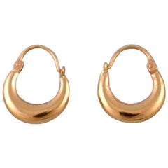 Pair of Scandinavian Modernist Gold Earrings in 18 Carat, 1960s