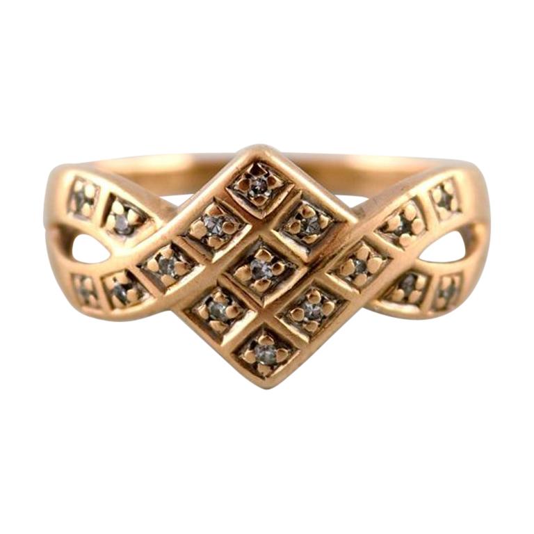 Guldfynd Ab 'Sweden' 18 Karat Gold Ring with 17 Brilliant-Cut Diamonds at  1stDibs | platinum ring guldfynd