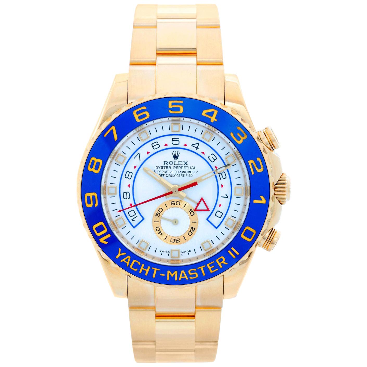 Men's Rolex Yacht-Master II Regatta 18 Karat Yellow Gold Watch 116688