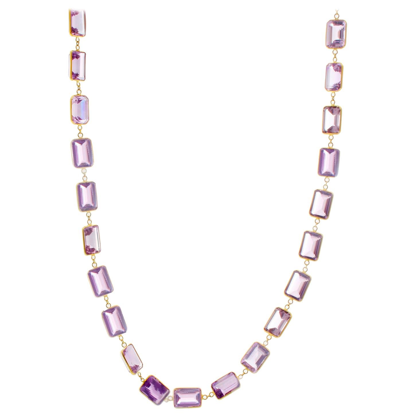 Light Purple Amethyst Necklace For Sale