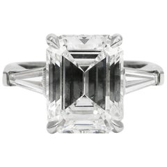 GIA Certified 3.24 Carat H VS1 Emerald Cut Diamond Platinum Ring by J Birnbach