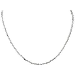 Vintage Contemporary 3.05 Carat Diamond Platinum Riviera Necklace