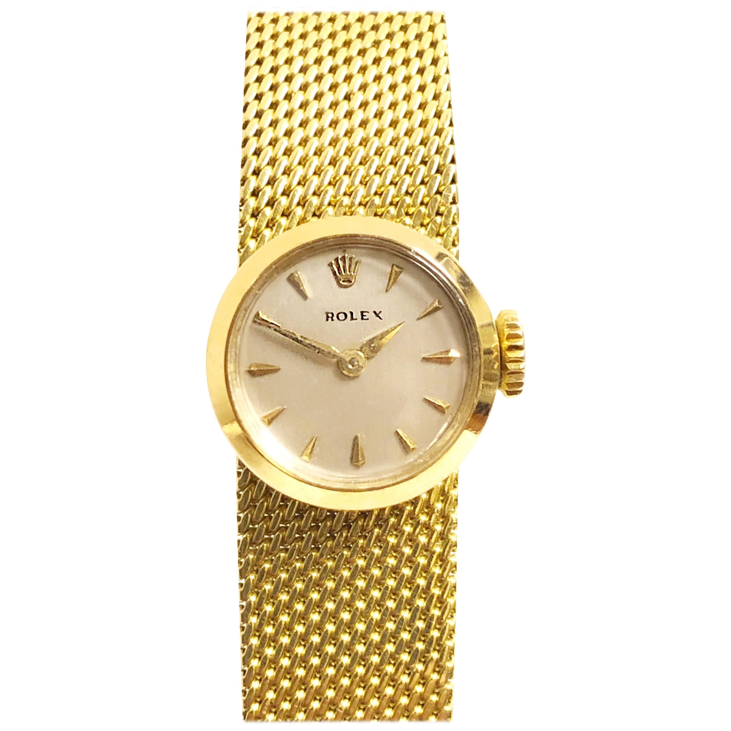 Rolex Orchid Yellow Gold Ladies Bracelet Watch in Original Box