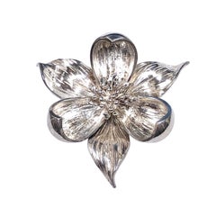 Tiffany & Co. Sterling Orchid Flower Brooch