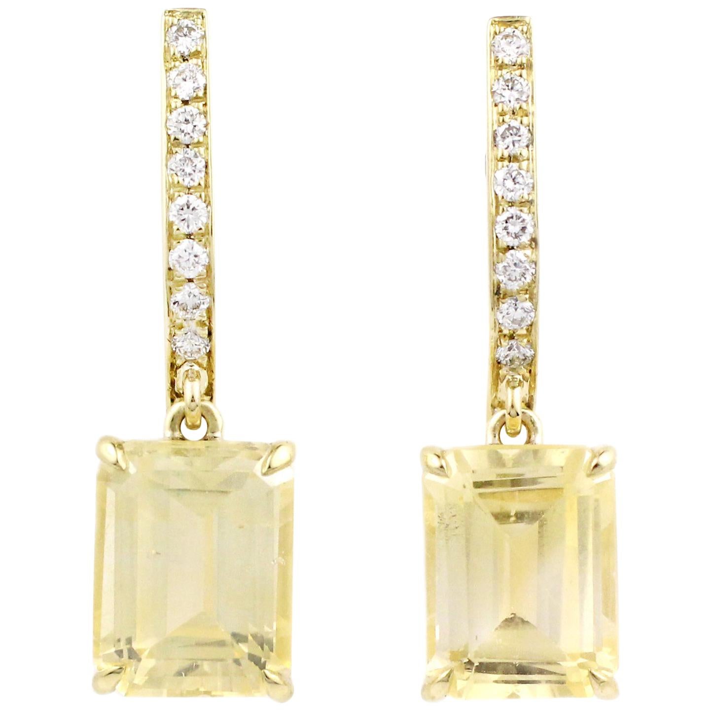 Julius Cohen Yellow Sapphire Earrings