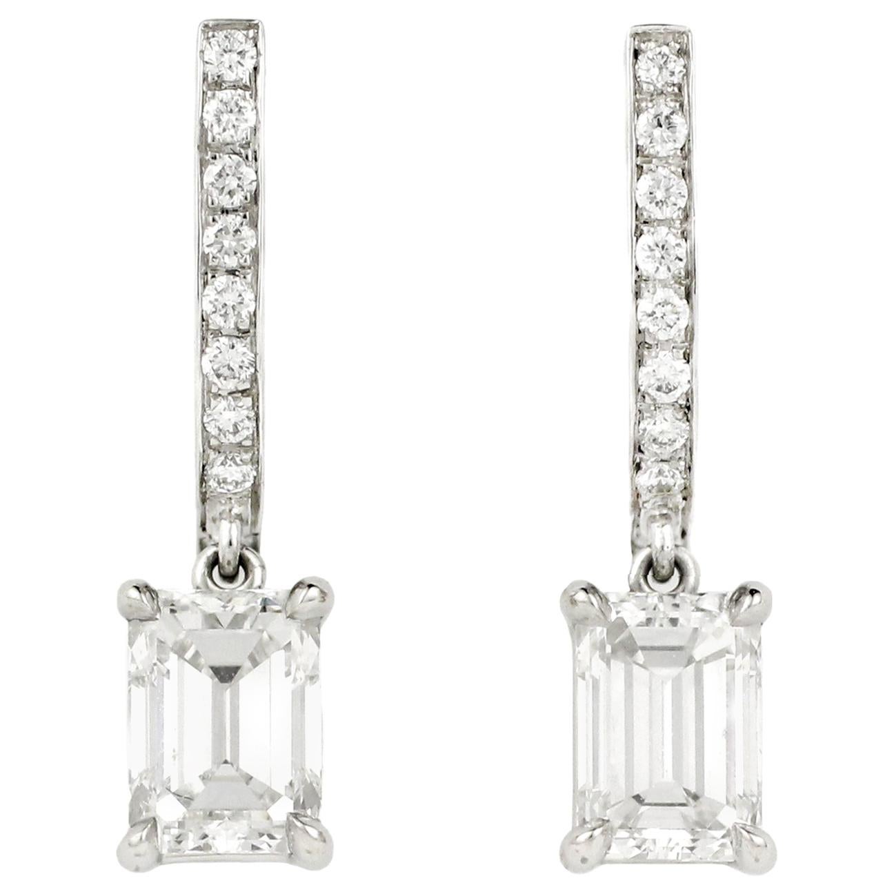 Julius Cohen GIA Certified Diamond Drop Earrings