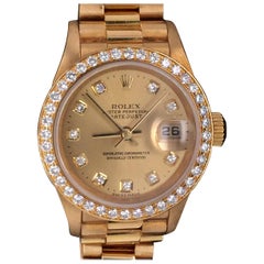 Rolex Presidential Datejust 26 Yellow Gold Diamond Ladies Watch