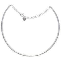 White Gold 18 Karat Flexible Choker Necklace with Diamonds